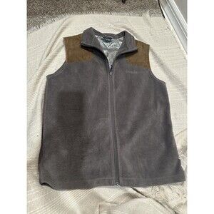 Columbia Sweater Vest Mens Medium Dark brown Lightweight Casual Full Zip Fleece